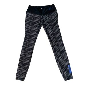 NFL Black & Gray Striped Leggings with Blue Accent